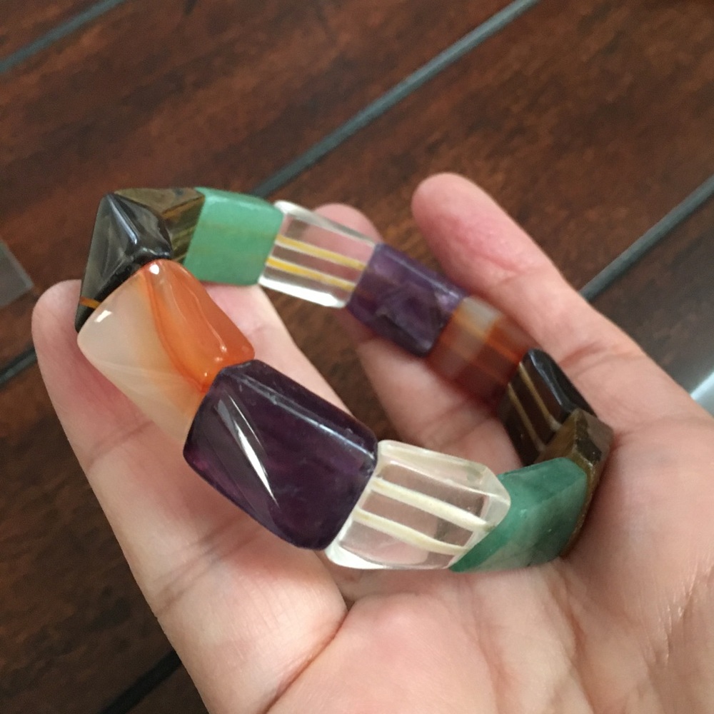 Multi Gem Stretchable Bangle Bracelet - image 2